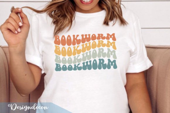 Book Worm Funny Reading Retro Wavy SVG for Graphics and Crafts