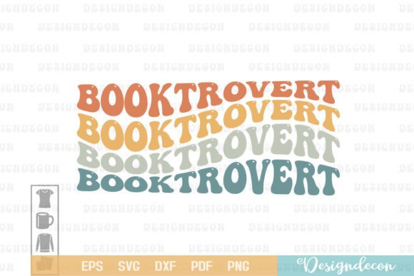 Booktrovert Funny Reading Retro Wavy SVG for Crafts and Graphics
