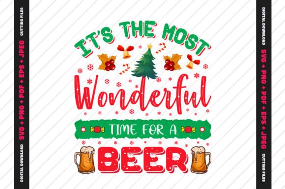 Christmas Beer Graphics for Crafts and Web Design