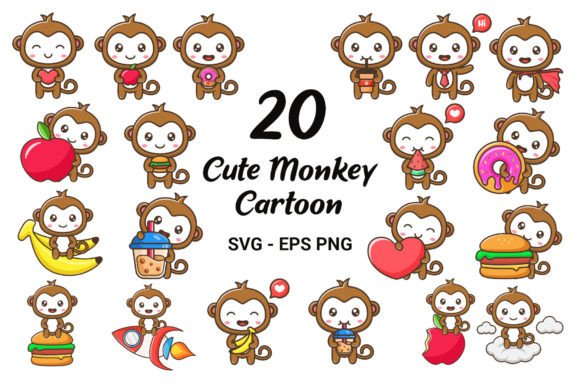 Cute Monkey Graphics for Handmade Creators