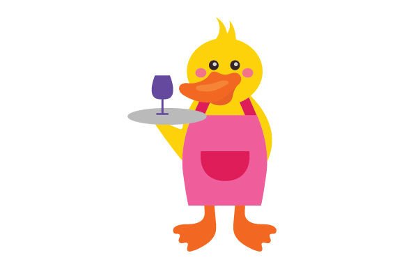 Fun Barista Duck Cocktail Design for Crafts and Animals