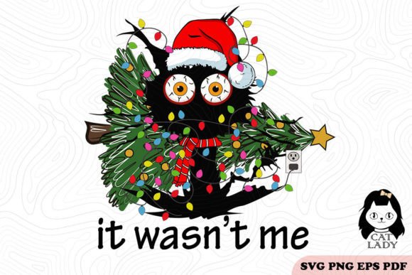 Funny Cat Christmas Quotes Graphics for Crafts