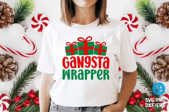 Funny Christmas Gangsta Wrapper Graphics for Crafts