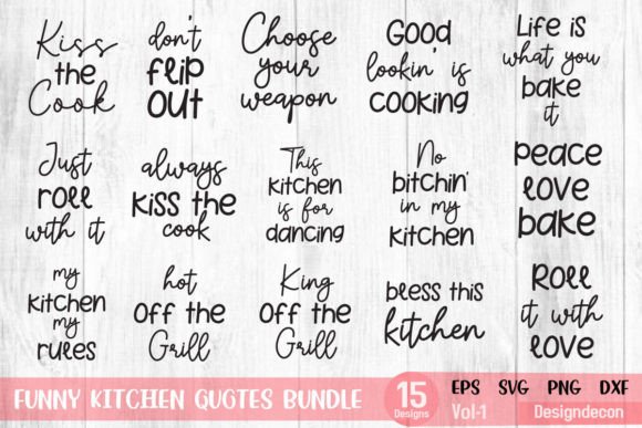 Funny Kitchen Graphics for Crafts