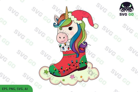 Funny Unicorn Christmas SVG for Graphics and Crafts