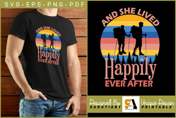Hiking Funny Retro Design Graphics for Crafts