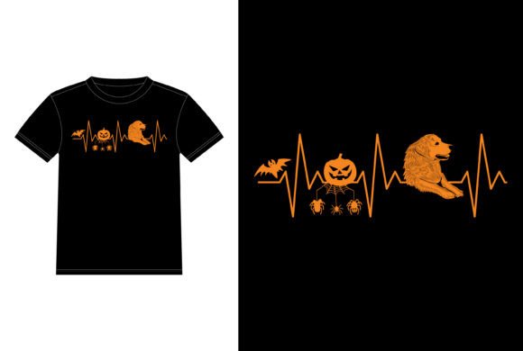 Labrador Retriever Pumpkin Heartbeat Graphics for T-Shirt Designs