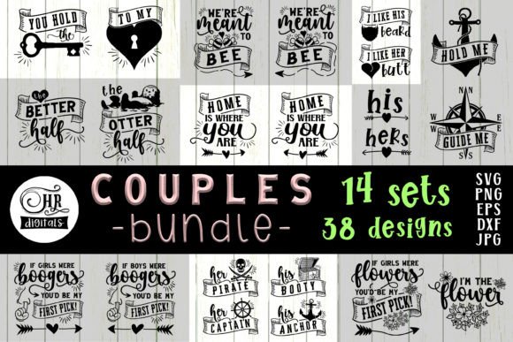 Matching Couples Bundle His and Hers Graphics for Crafts